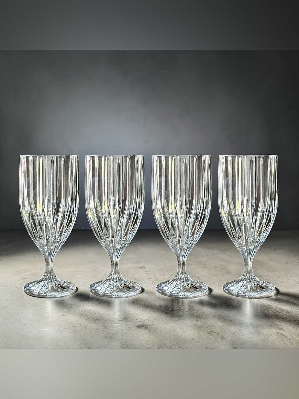 Vintage Mikasa Park Lane Crystal Iced Tea Glasses Set of 4